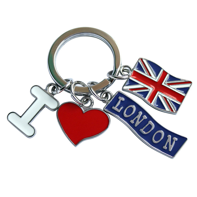 a fém kulcstartót ellátási kreatív keychains amerikai zászlót keychains keychains vörös festék