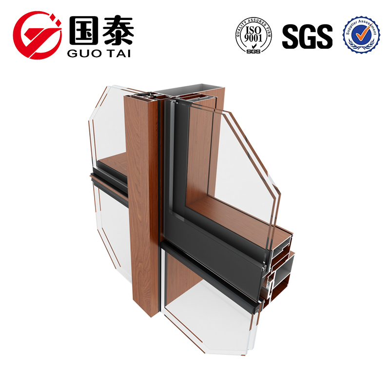 alumínium profil függönyfal alumínium extrudálás üveg fa ablak ajtó modellek
