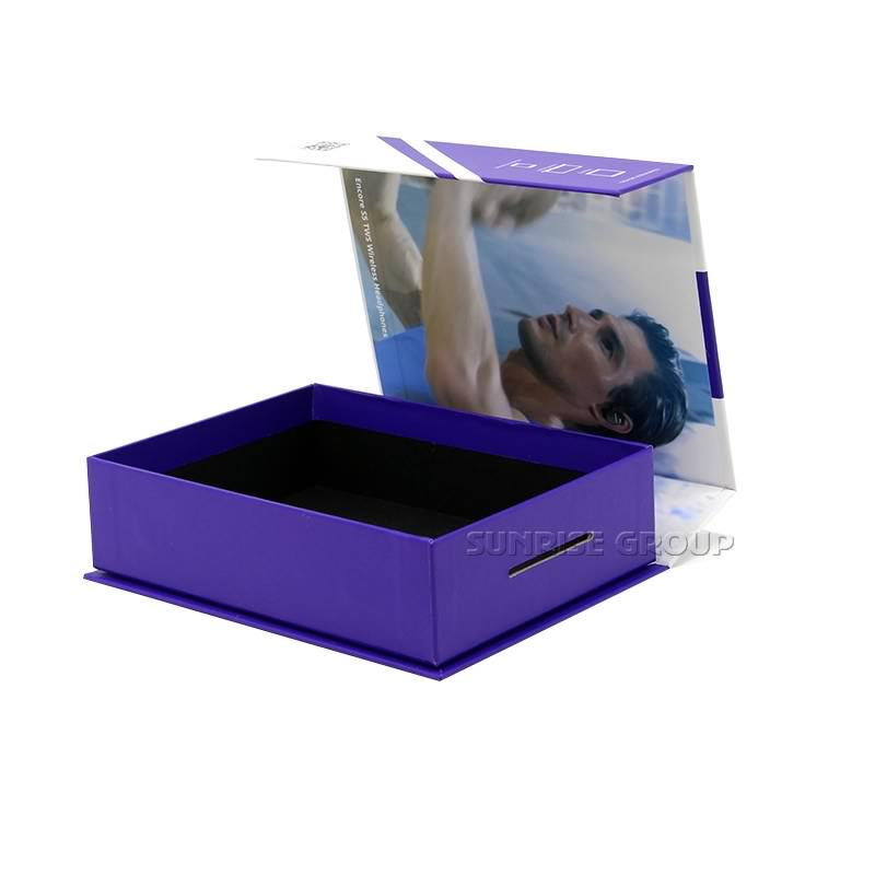 Egyedi kemény karton mágneses fülhallgató csomagoló ajándékdoboz