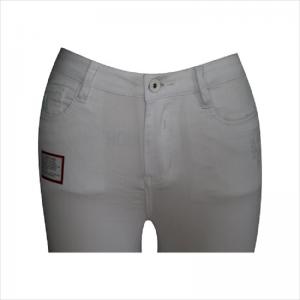 magas derék fehér szakadt térd és szegély vékony nadrág WS1001