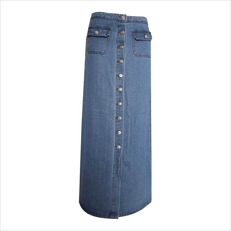 elülső gomb hosszú szoknya WS10118