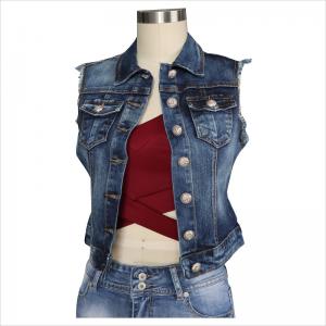 denim ujjatlan kabát WS10128