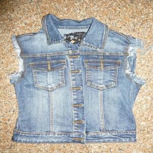 denim ujjatlan kabát WS10128
