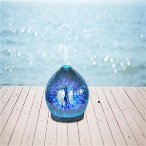 Kézi páratartalom-szabályozás és hordozható telepítés ultrahangos 3D-s üveg tűzijáték aromaolaj diffúzor