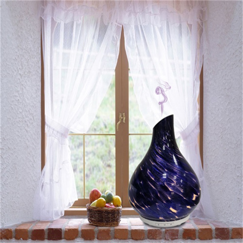 Hét LED fényváltó népszerű egyedi váza alakú üveg aroma diffúzor