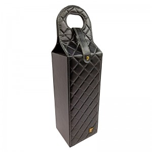 Egyéni fogantyú hordozható bor ajándék csomagolás pu bőr doboz