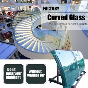 Biztonsági ívelt, fényvisszaverő, keményített Bent, edzett laminált üveg korlát