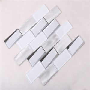 HMB12 New Arrival Super White Glass fém 12x12 prémium mozaik csempe a konyha számára