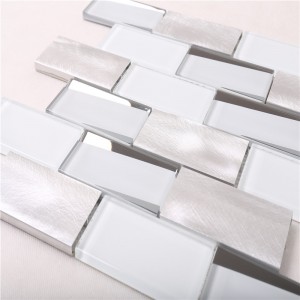 HMB12 New Arrival Super White Glass fém 12x12 prémium mozaik csempe a konyha számára