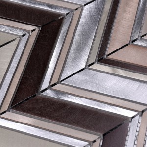 HLC27 szürke alumínium ötvözet keverék üveg dekoratív csempe csíkok a konyhai fröccsenéshez