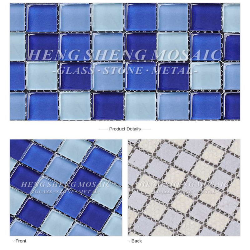 HXB104 csúszásmentes tér üveg mozaik csempe az olcsó úszómedence mozaik csempe számára