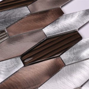 Fém alumínium ötvözet csempe Mix üveg mozaik csempe