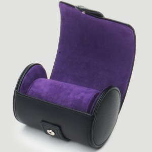 Egyszeres órás tekercs utazási tok - fekete kavicsos