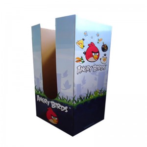 Egyedi karton kijelző állvány, hullámkarton kijelző állvány, padló kijelző polc egység