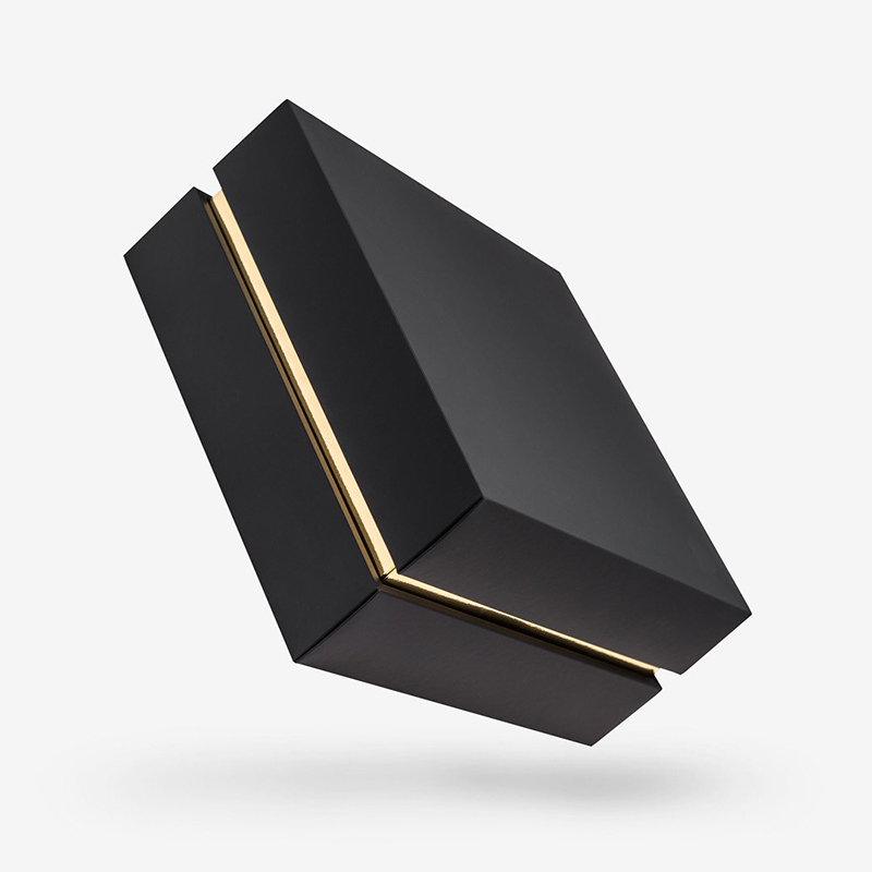 Egyedi design újrahasznosított fekete karton csomagolás díszdobozok szalaggal