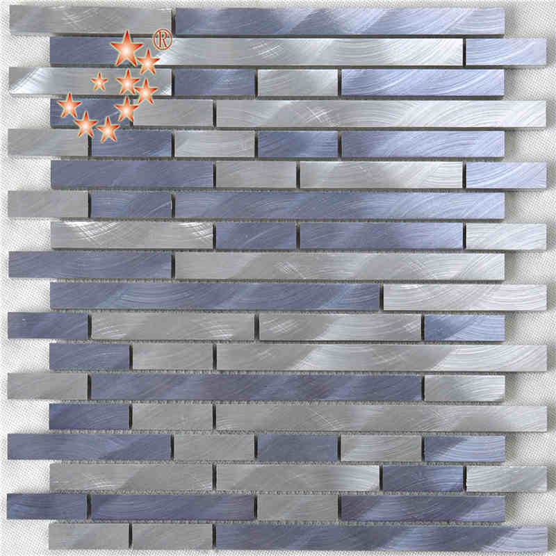 Vegyes színű ezüst lila csík alumínium fém mozaik fali csempe konyha Splashback