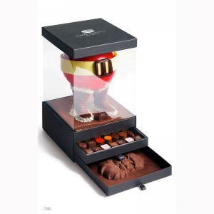 merev ajándékcsomagoló doboz világos, látható PVC-fedéllel