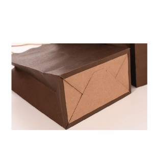 Egyedi nyomtatott kéz bevásárlás barna kraft papírzacskó fogantyúval