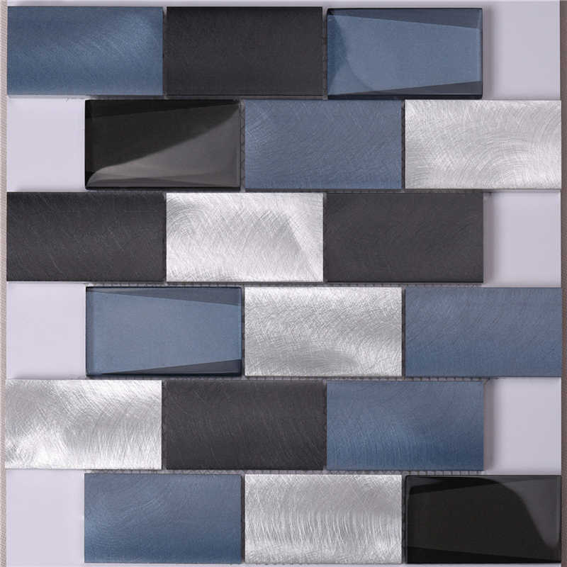 Kék alumínium mozaik konyhai fali csempe