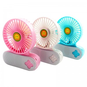 Mini újratölthető ventilátor, másfunkciós mini ventilátor, Bluetooth hangszóró ventilátorral