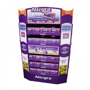 Egyedi kartontermékek kijelző állvány, hullámpapír padló kijelző állvány, papír kijelző állvány polc egység