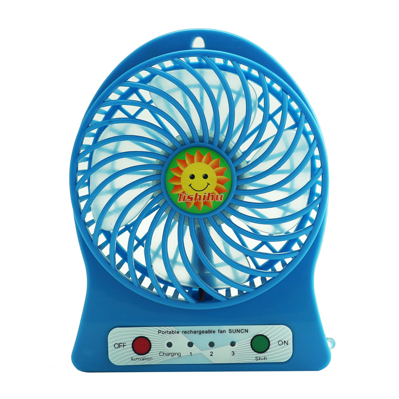 A színes mini némító töltő szélsebesség a mosolygós személyre szabott kis ventilátort állítja be