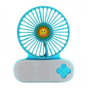 Hordozható vezeték nélküli Bluetooth hangszórók Mini asztali ventilátor újratölthető akkumulátor a laptop asztalhoz