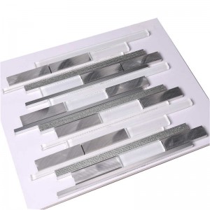 Szuper fehér üveg és alu fürdőszoba fal mozaik csempe