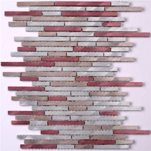 Red Linear Strip Aluminium Mosaic Hotel csempe