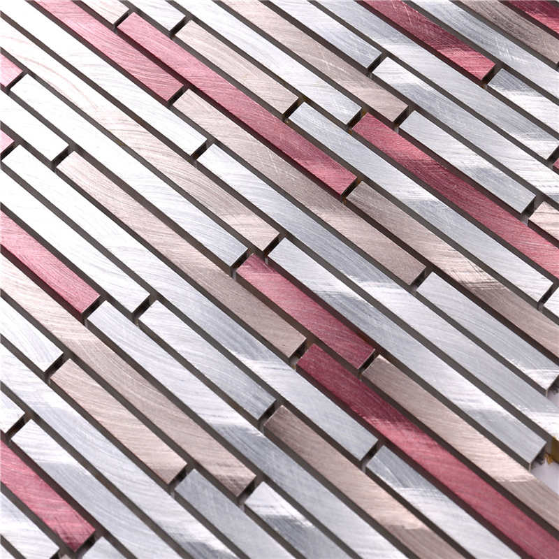 Red Linear Strip Aluminium Mosaic Hotel csempe