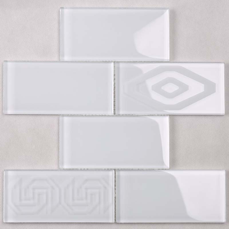 Fürdőszoba Super White Crystal üveg mozaik tégla csempe Észak-Amerika Legújabb Design