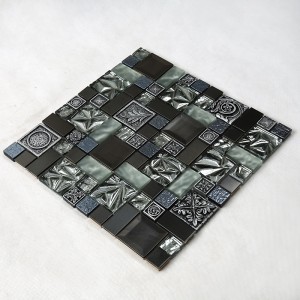 A gyanta keveréke aranyfólia és törött kerámia fémes mozaikcsempe