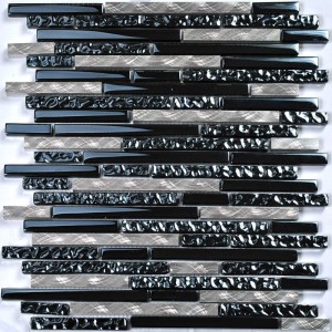 Kínai beszállítók vegyes szín fekete galvanizáló római dekoratív fal mozaik konyha