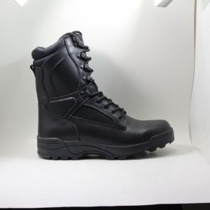 Férfi valódi bőrhadsereg harci katonai csizma cipzárral