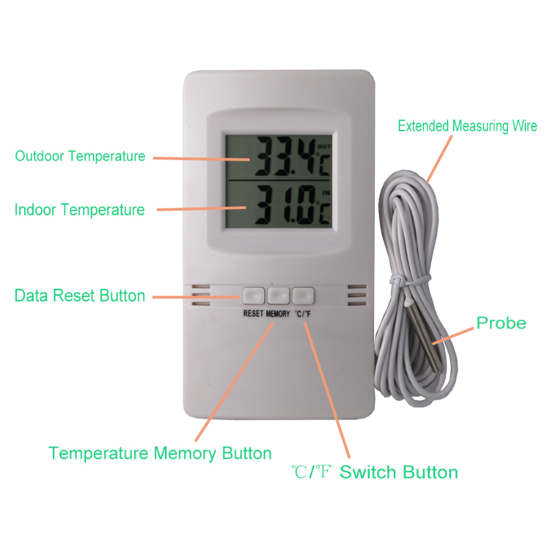 Forró értékesítési hőmérsékleti fokozat teszt beltéri kültéri hőmérő