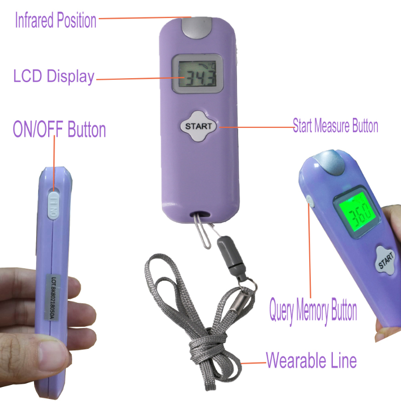 Univerzális magas teljesítményű emberi homlokhőmérséklet mérés érintés nélküli infravörös hőmérő