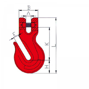 G80 Clevis Grab Hook festett piros
