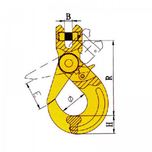 G80 biztonsági Clevis önzáró horog festett