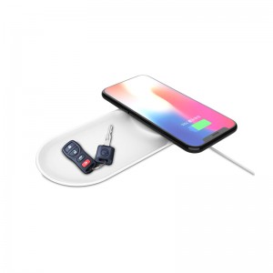 KPS-X701 Szép kivitelű, kiváló minőségű kicsi tálca 10W gyors qi 2in1 vezeték nélküli töltővel