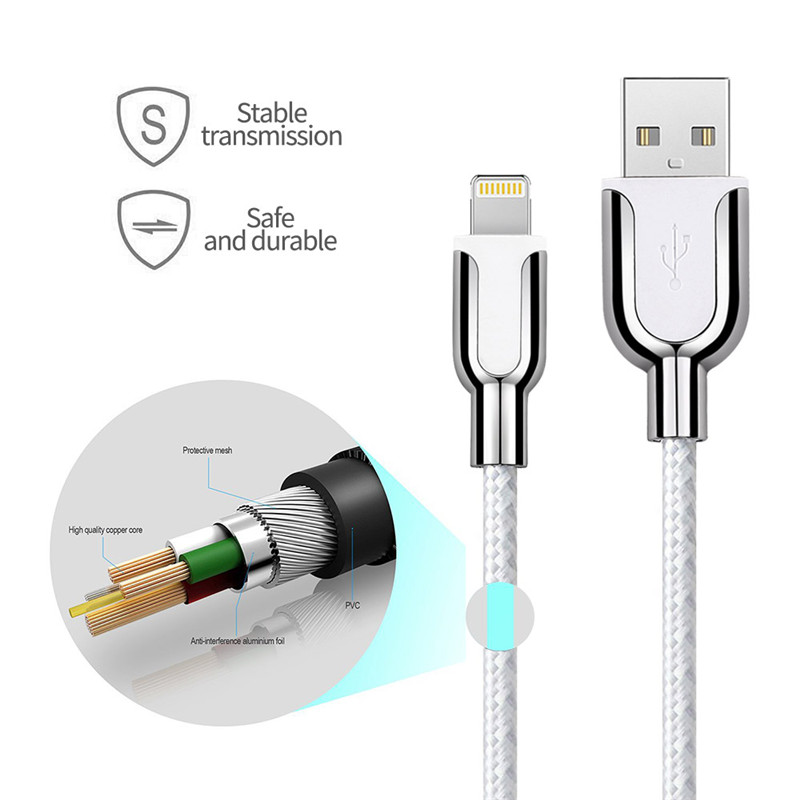 KPS-8445CB cink ötvözet nylon / pamutfonal USB kábel
