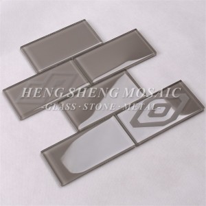 HSP42 kiváló minőségű mintás üveg tégla mozaik metrócsempe konyhai hátsó falakhoz