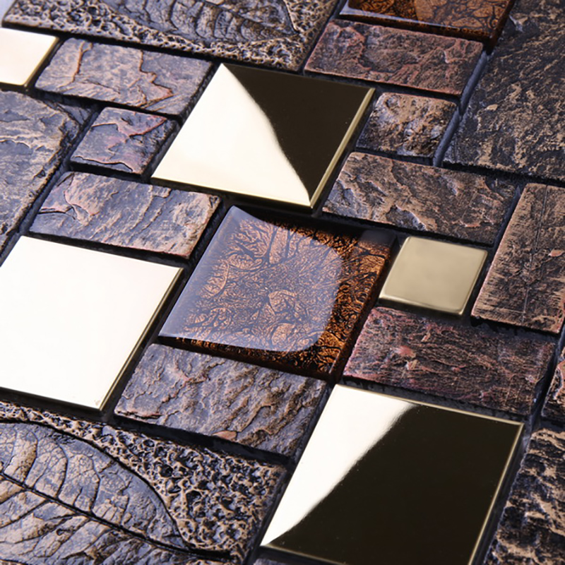 Luxus fürdőszoba kialakítású csillogó kristályüveg kevert arany fém mozaik csempe fal díszítéséhez