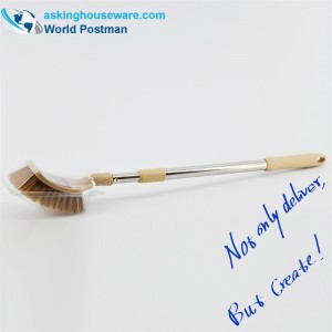 AK91001 Akbrand WC-kefe elasztikus rozsdamentes acél cső négyzet alakú kefefej