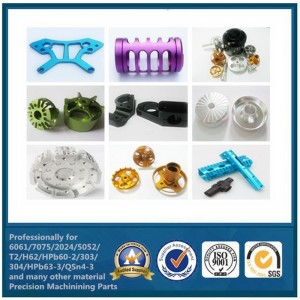 CNC marás és esztergálás Színes eloxáló alumínium CNC-megmunkált alkatrészek