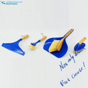 Akbrand háztartási bambusz fogantyútisztító kefék, mélykék színű, 4in1