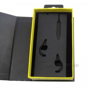 Egyedi papír, kézzel készített fülhallgató-csomagolás, mágneses záró fülhallgató-doboz