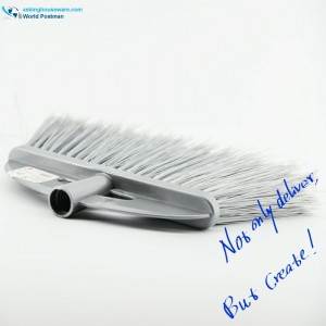 Akbrand műanyag seprűfej egyszerű kefével és hosszú szürke sörtékkel