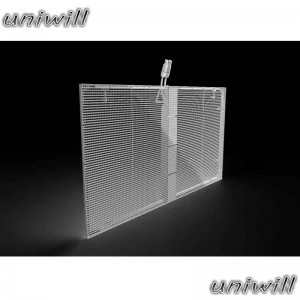 Kiváló minőségű gyártó, színes, átlátszó LED-kijelző / P3.91 ablaküvegből készült háló képernyő