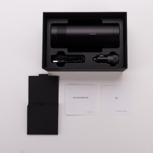 Autós légtisztító USB-vel működik, érzékelő levegőminőség funkcióval a füst / por / háziállatok szaga / rossz szagok / baktériumok / formaldehid-autó légszűrő eltávolításához