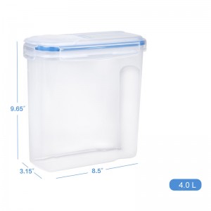 100% szivárgásmentes lezáró fedél Műanyag BPA-mentes gabona- és száraz élelmiszertároló-tartály gabona lisztcukorhoz, 2 db x 4,0 L-es kávékészlet